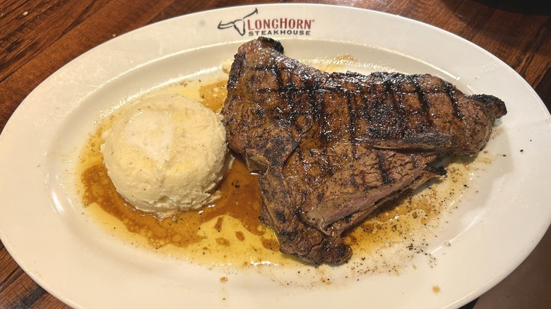 Porterhouse with mashed potatoes