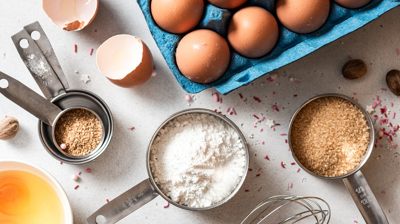 cake ingredients on counter