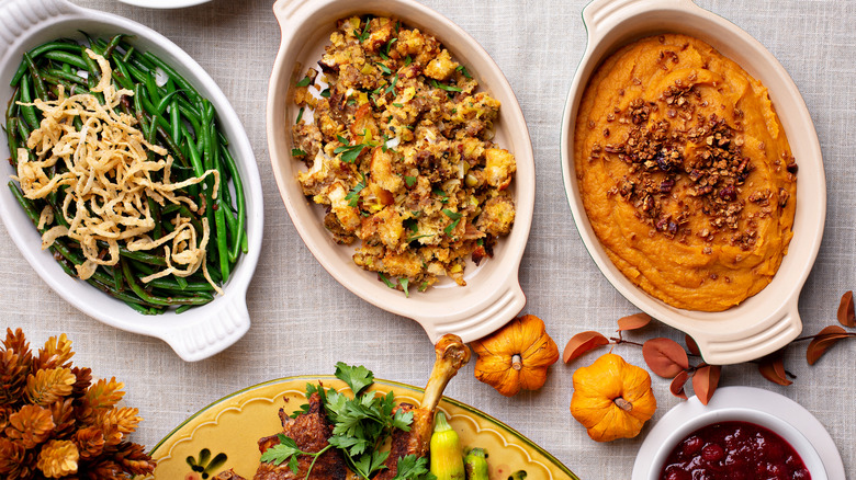 Thanksgiving sides on table