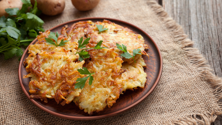 potato pancakes on plate