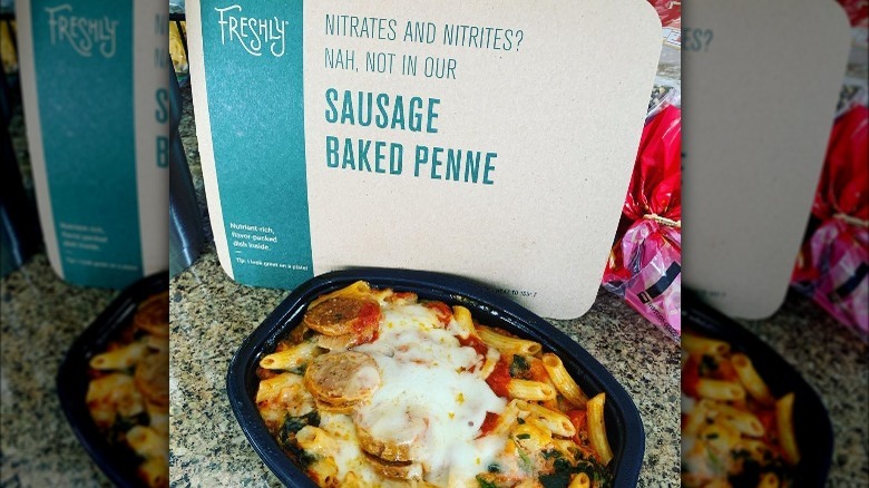 freshly sausage baked penne