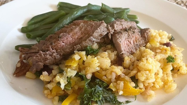 steak and green beans