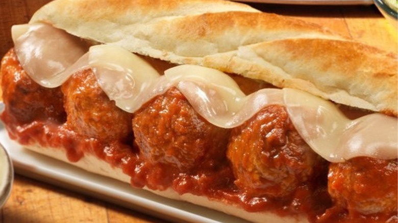 Meatball marinara Subway sandwich