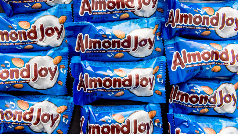 rows of Almond Joy bars