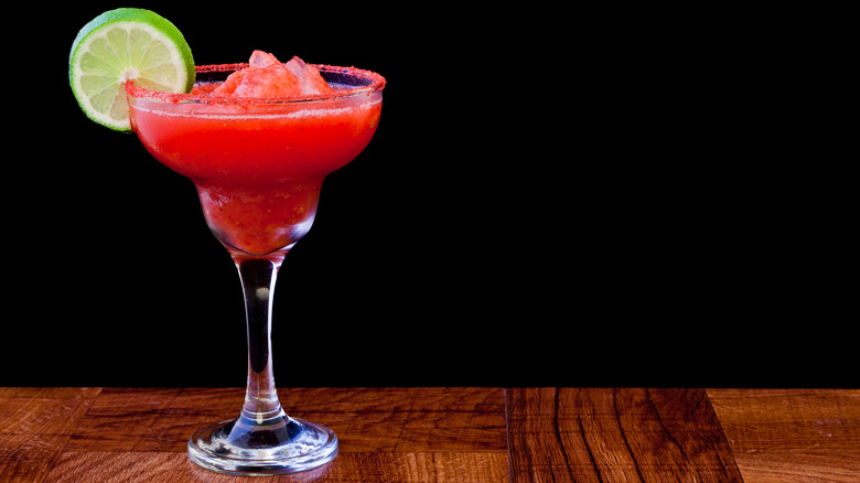 Strawberry lime margarita frozen slushie