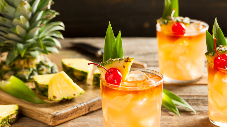 Mai tai tiki pineapple cocktail