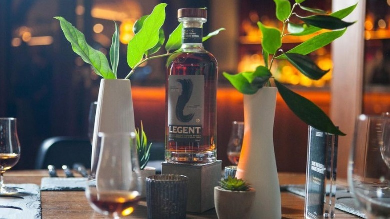 Legent Bourbon bottle on table