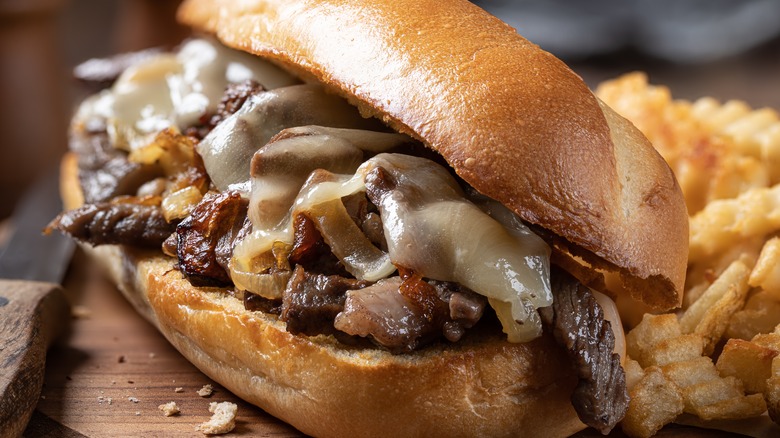 Philly cheesesteak with fries