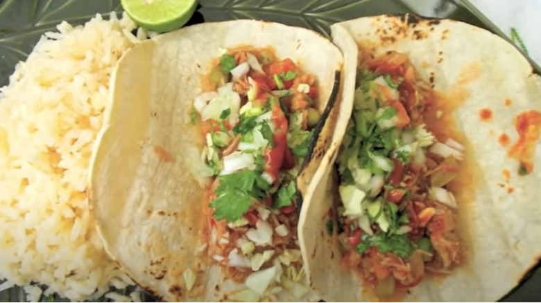 Stingray tacos with vegetables