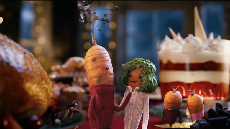 An animated family of carrots