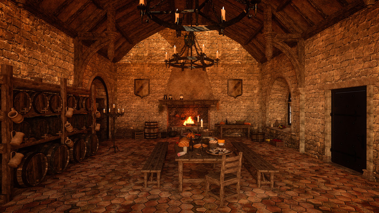 Medieval-looking kitchen