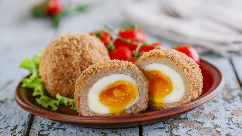 plate of Scotch eggs