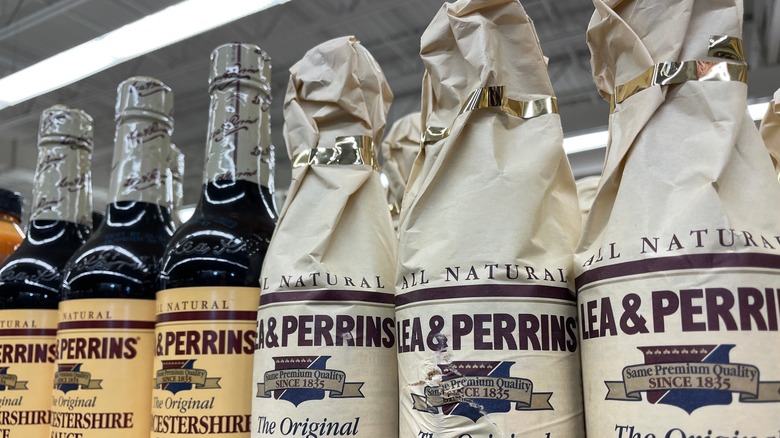 Worcestershire sauce in paper wrapping