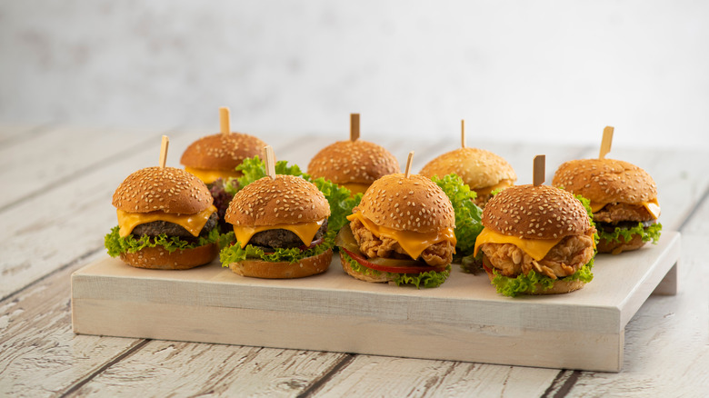 Sliders on a serving tray 