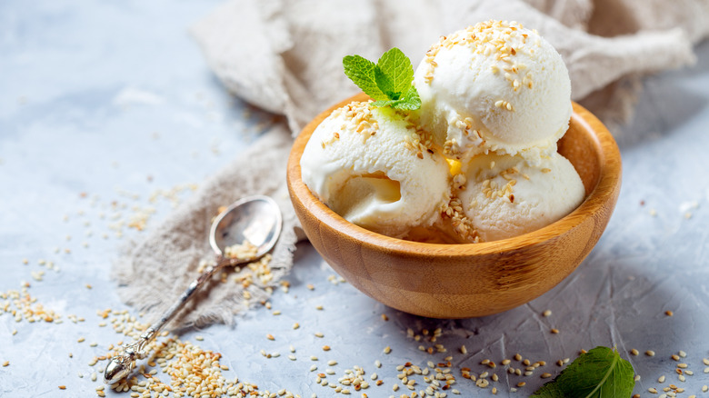 Sesame seed ice cream