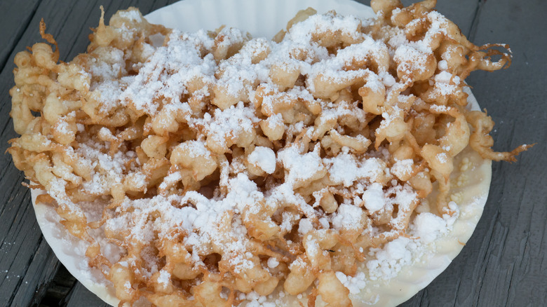 funnel cake on paper plate