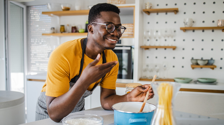 Person cooking in the kitchen