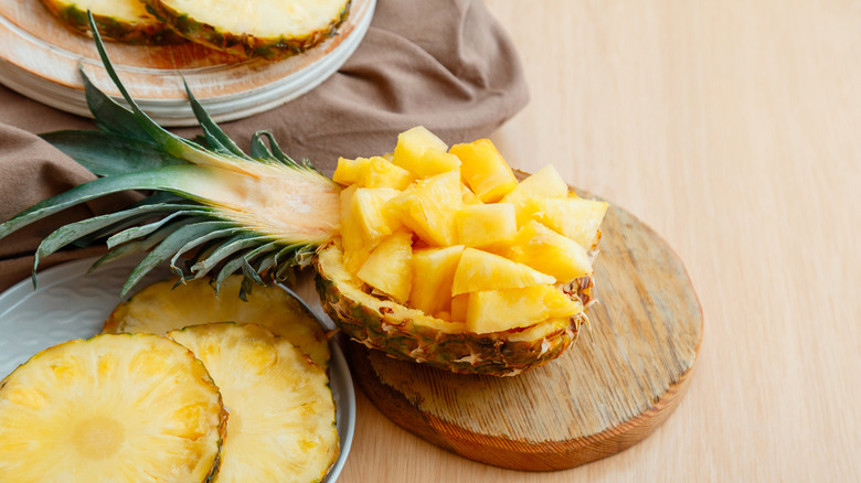 Pineapple cut into chunks