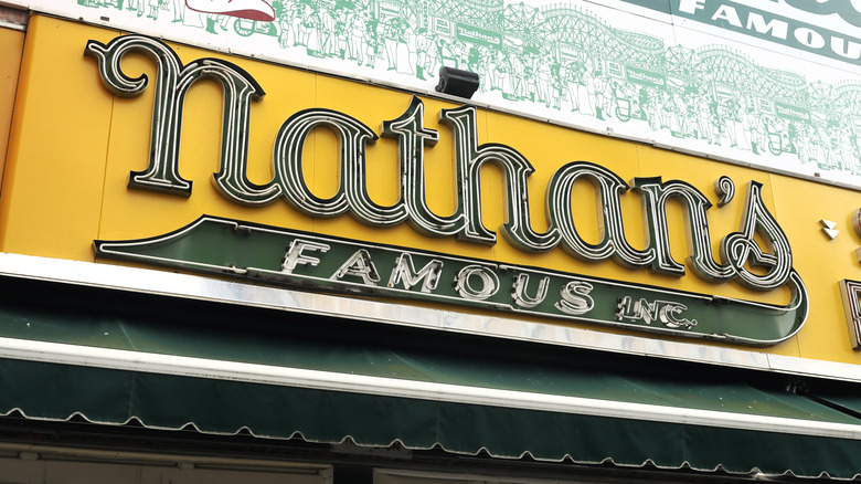 Nathan's Famous storefront sign