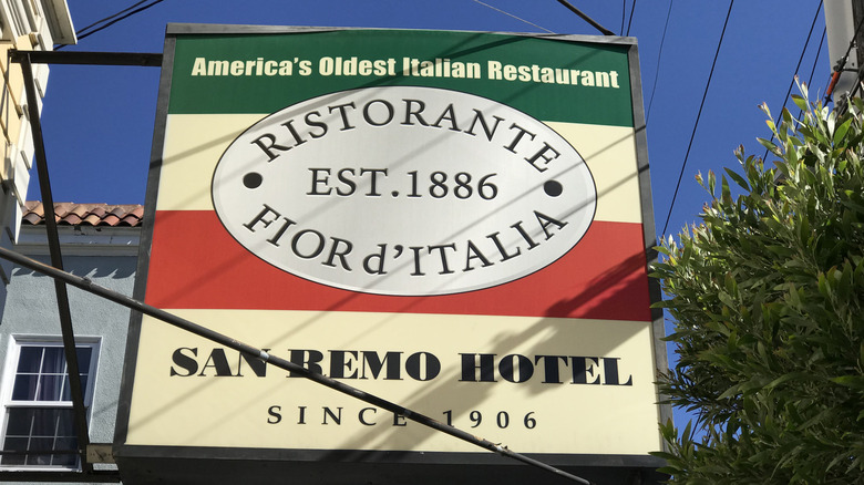 Exterior sign at Fior d'Italia