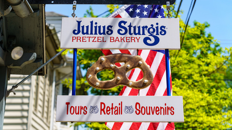 Julius Sturgis Pretzels sign