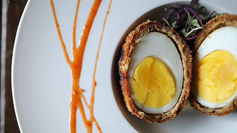 Duck Scotch Egg on a plate