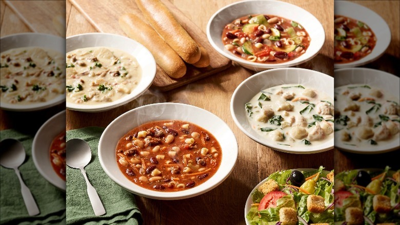 Selection of Olive Garden soups