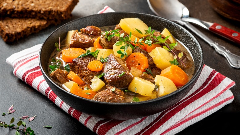 a bowl of hearty Irish stew