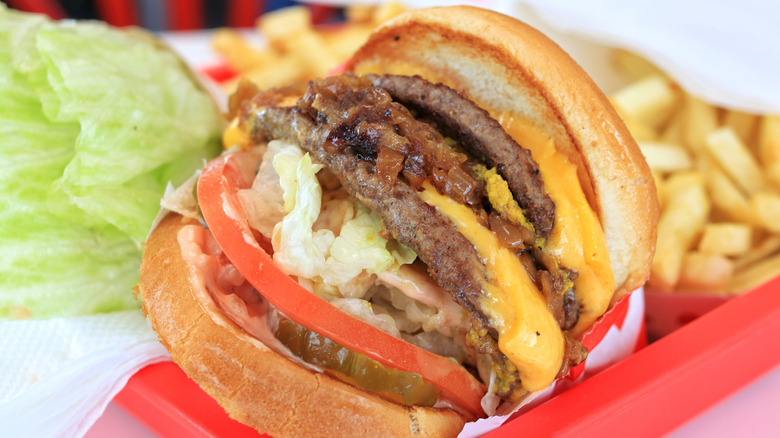 Animal Style burger and fries