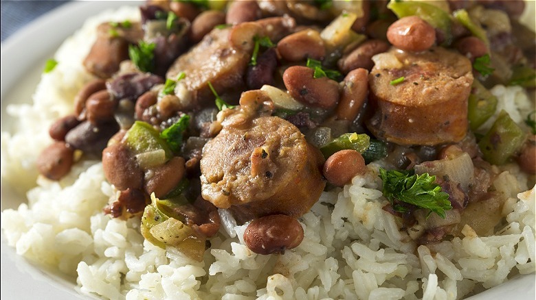 Red beans and rice with sausage