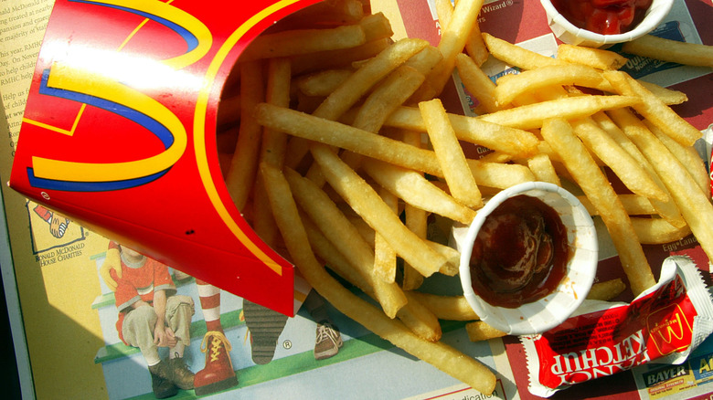 McDonald's fries with ketchup packet