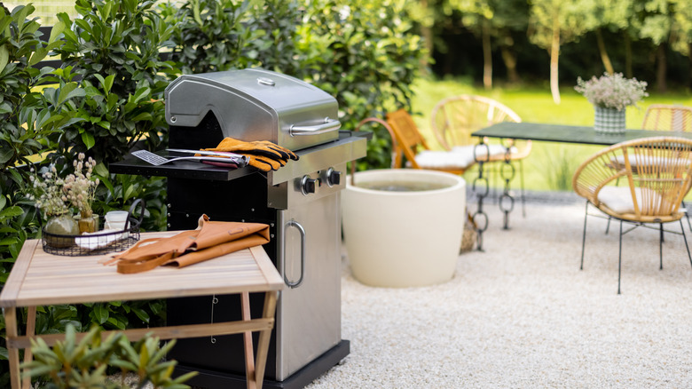 Backyard barbecue area