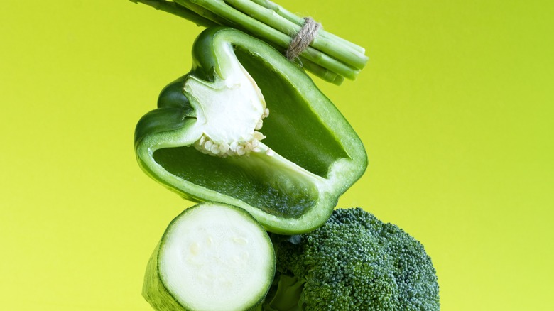 stacked green veggies