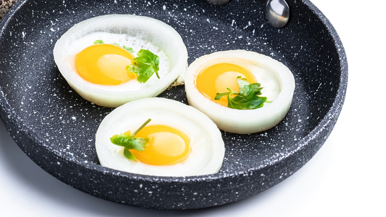A quick way to cut hard boiled eggs! Put them in your onion