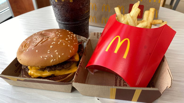 Quarter Pounder next to fries.