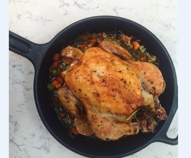 Fennel, Lemon, and Crushed Black Pepper Roasted Chicken