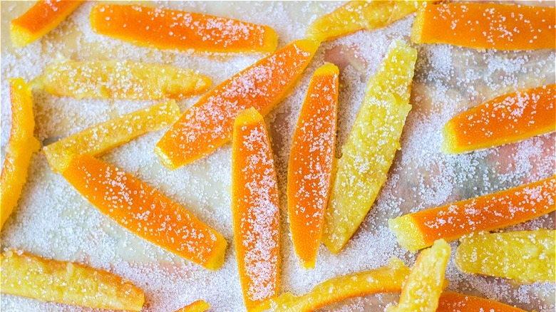 Sugared orange peels