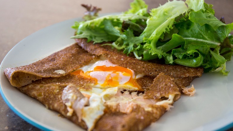 Cheese egg galette on plate
