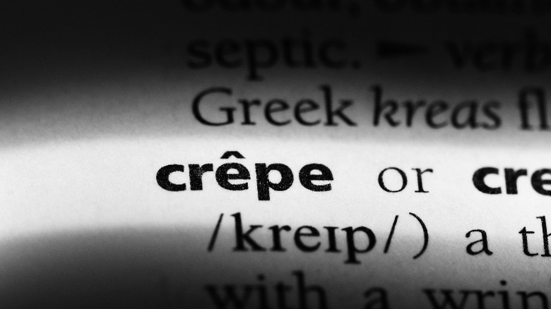 Crêpe word in a dictionary