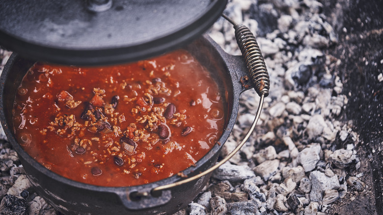 Chili in dutch oven