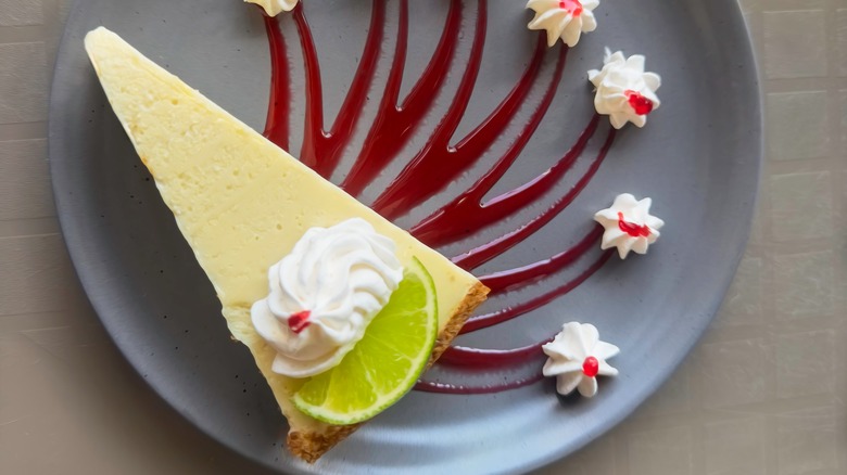 fancy slice of key lime pie