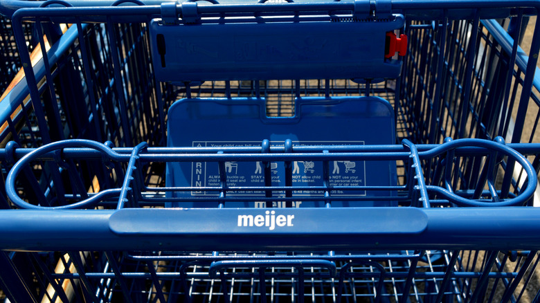 Blue Meijer shopping cart