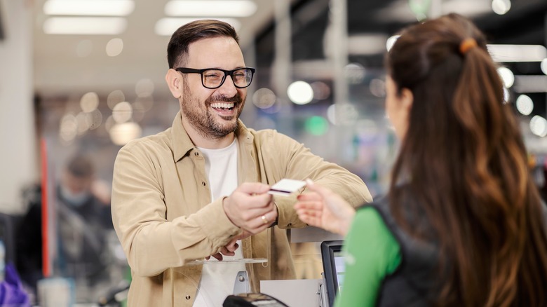 Happy customer at checkout