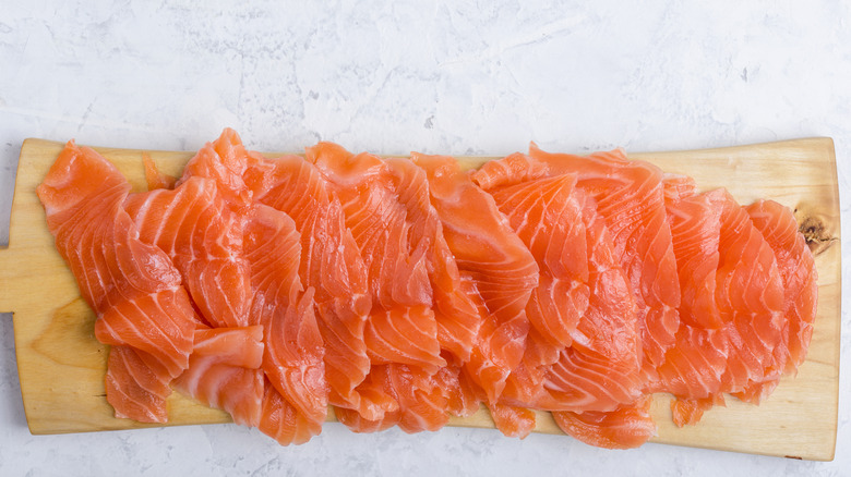 Lox on a cutting board