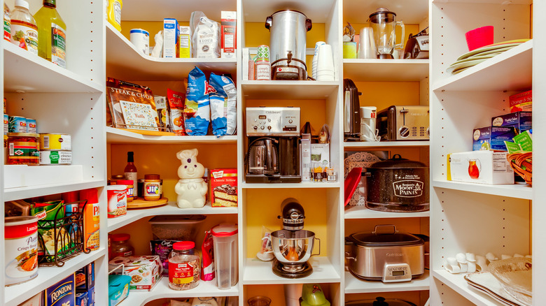 fully stocked kitchen pantry