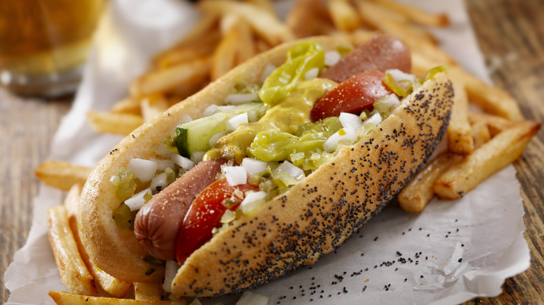 Chicago style hot dog