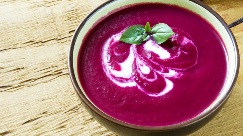 bowl of beet soup