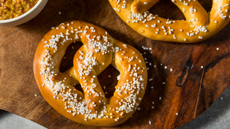 soft pretzels on board