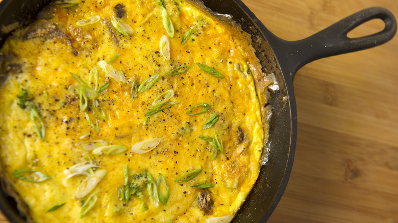 Frittata in cast iron pan