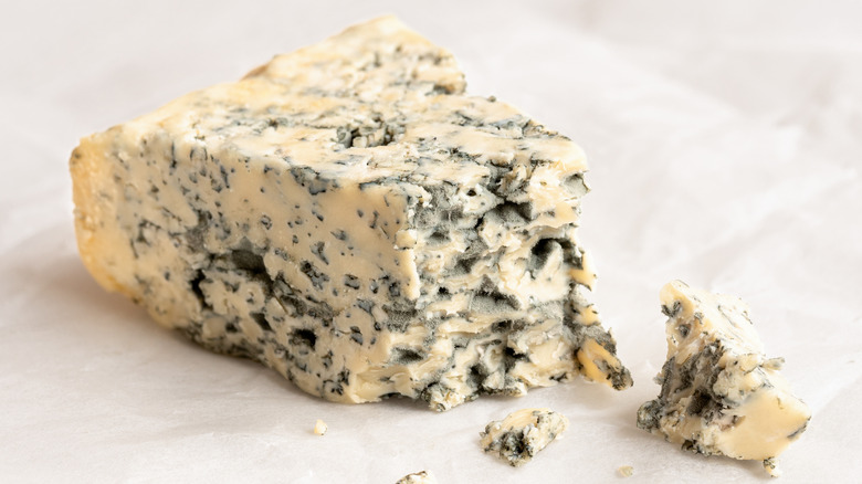 closeup of blue cheese